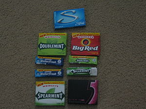 Many types of North American chewing gum from ...
